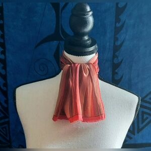 Silk Striped Red and Orange Women's Scarf